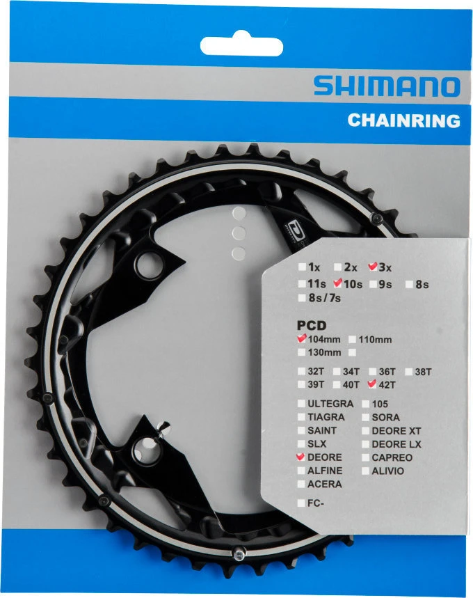 Shimano Deore Ab 2014 4-Arm 10-fach 42 Zähne AE-Type Alu Schwarz Y-10098020 3 Shimano Deore Ab 2014 4-Arm 10-fach 42 Zähne AE-Type Alu Schwarz Y-10098020
