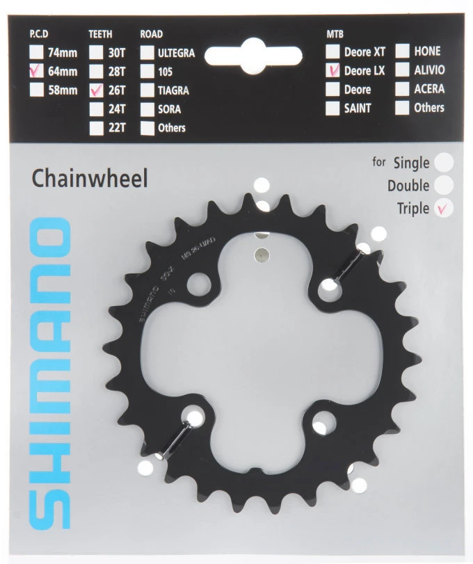 Shimano SLX Ab 2009 4-Arm 9-fach 26 Zähne AD-Type Stahl Schwarz Y-1KS26000 3 Shimano SLX Ab 2009 4-Arm 9-fach 26 Zähne AD-Type Stahl Schwarz Y-1KS26000