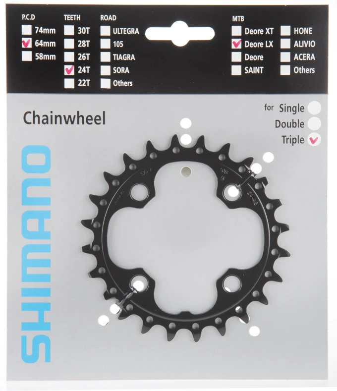 Shimano SLX Ab 2011 4-Arm 10-fach 24 Zähne AE-Type Stahl Schwarz Y-1LU24000 3 Shimano SLX Ab 2011 4-Arm 10-fach 24 Zähne AE-Type Stahl Schwarz Y-1LU24000