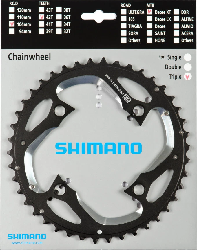 Shimano XT Ab 2012 4-Arm 10-fach 42 Zähne AE-Type Alu Schwarz-silber Y-1MM98110 3 Shimano XT Ab 2012 4-Arm 10-fach 42 Zähne AE-Type Alu Schwarz-silber Y-1MM98110