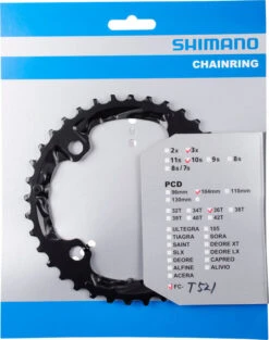 Shimano Deore Ab 2014 4-Arm 10-fach 36 Zähne AL-Type Schwarz Y-1NL98020